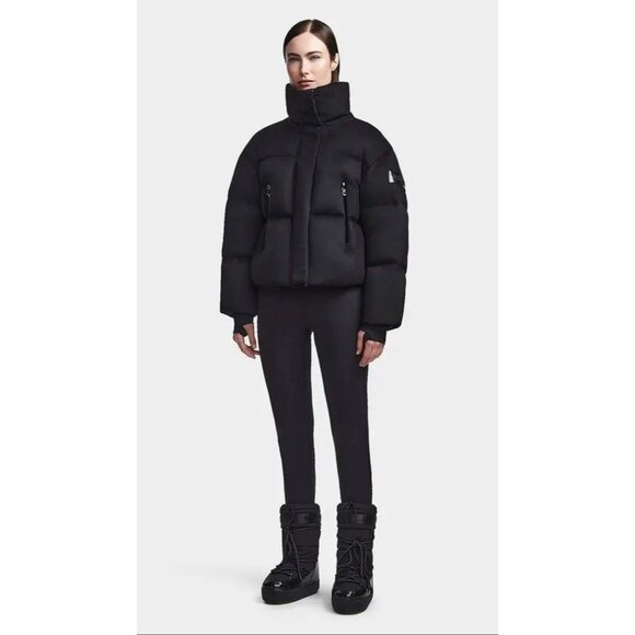 Rudsak Laurence Cropped Black Faux Suede Down Coat Women's Size Small NWT